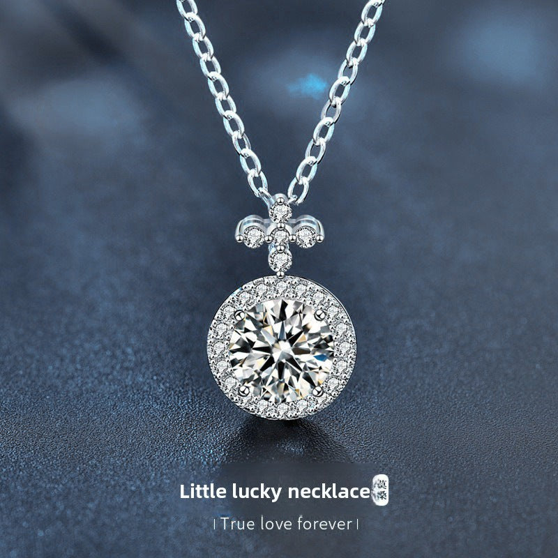 925 Sterling Silver Original Moissanite Four-Leaf Clover Necklace for Women, Premium High-End Elegant Clavicle Chain Fine Jewelry
