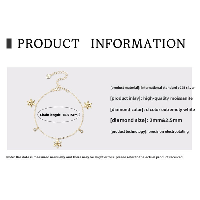 S925 Sterling Silver Moissanite Versatile Bracelet for Women, Fashion Simple Elegant Commute Fine Jewelry