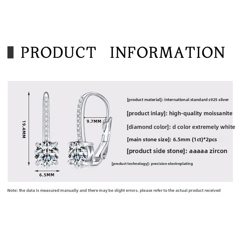 Sparkling Moissanite Stud Earrings for Women, S925 Sterling Silver, Luxury High-End Versatile Design, Long-Lasting Shine & Tarnish-Resistant, Perfect for Daily Wear & Gifting