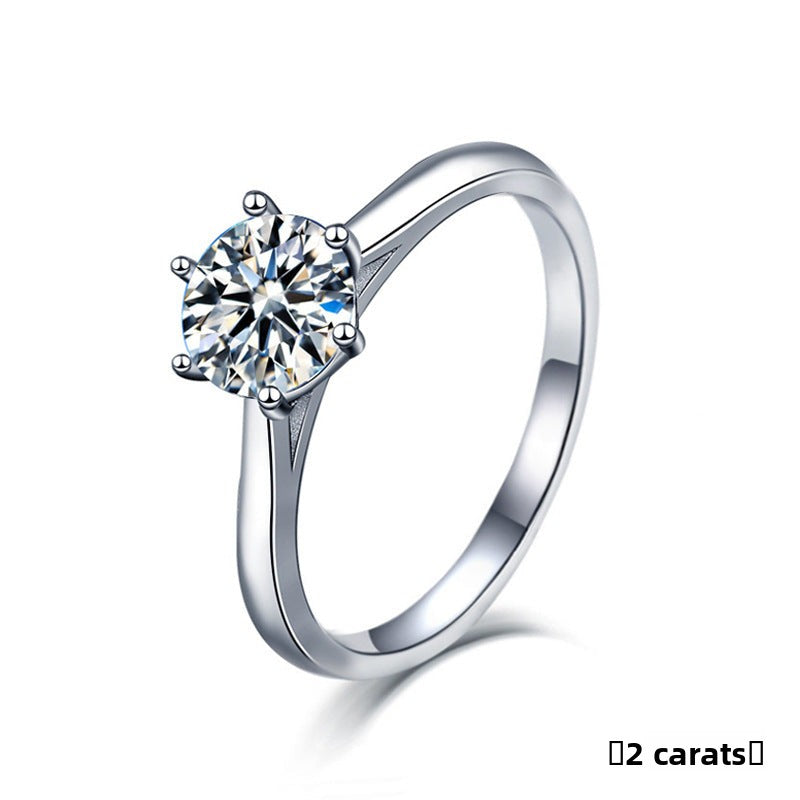 925 Sterling Silver Simple Six-Prong Moissanite Ring for Women, Elegant Classic Solitaire Ring, Minimalist Luxury Fine Jewelry