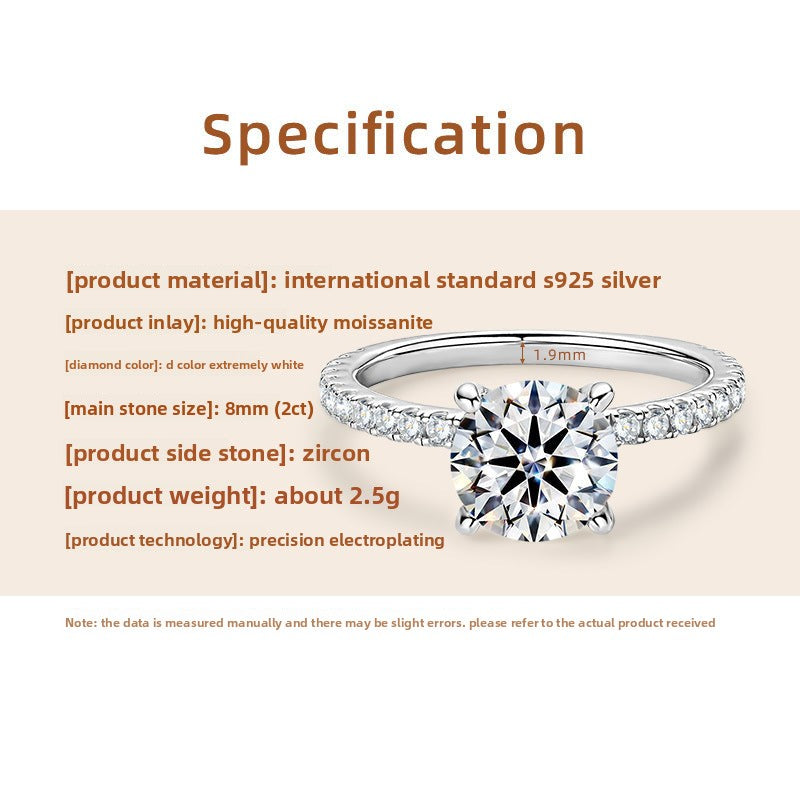 Fashion Layered Moissanite Ring Set for Women, 925 Sterling Silver Plated 18K Gold, Luxury Light Luxury Stackable Design, Elegant High-End Jewelry for Daily & Party Wear