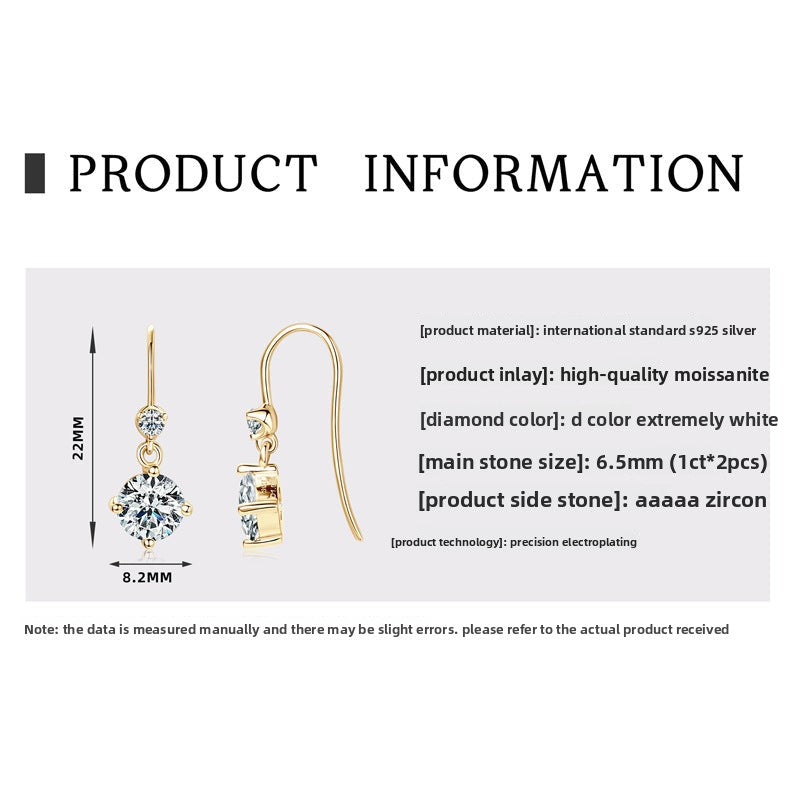 Women, S925 Sterling Silver Ear Hook Design, Minimalist Light Luxury Elegant Jewelry, Perfect for Daily Wear & Gift Giving