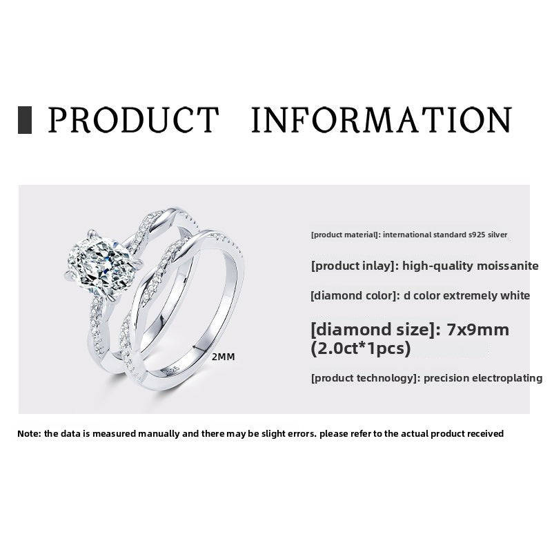 Fashion Layered Moissanite Ring Set for Women, 925 Sterling Silver Plated 18K Gold, Luxury Light Luxury Stackable Design, Elegant High-End Jewelry for Daily & Party Wear