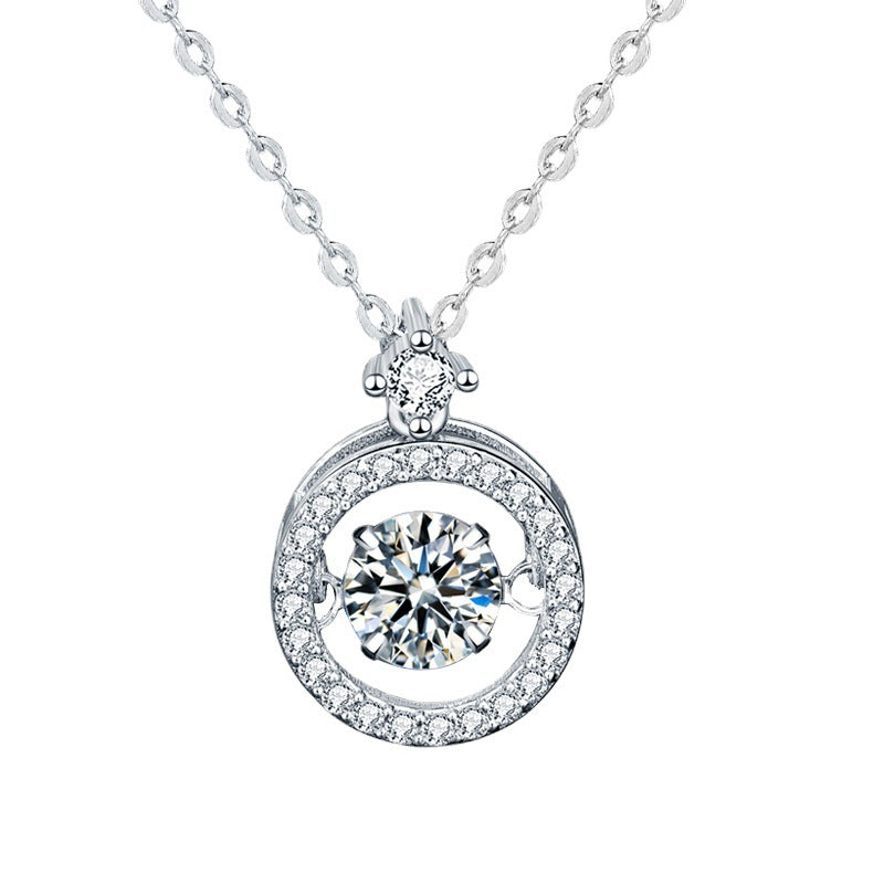 S925 Sterling Silver Moissanite Necklace for Women, Niche Versatile Beating Heart Pendant, Elegant Fine Jewelry for Daily Wear