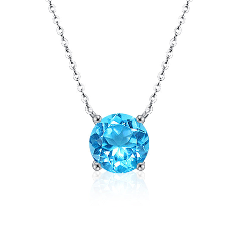 S925 Sterling Silver Moissanite Necklace for Women, Simple Light Luxury Classic Four-Claw Pendant, Elegant Clavicle Chain Fine Jewelry