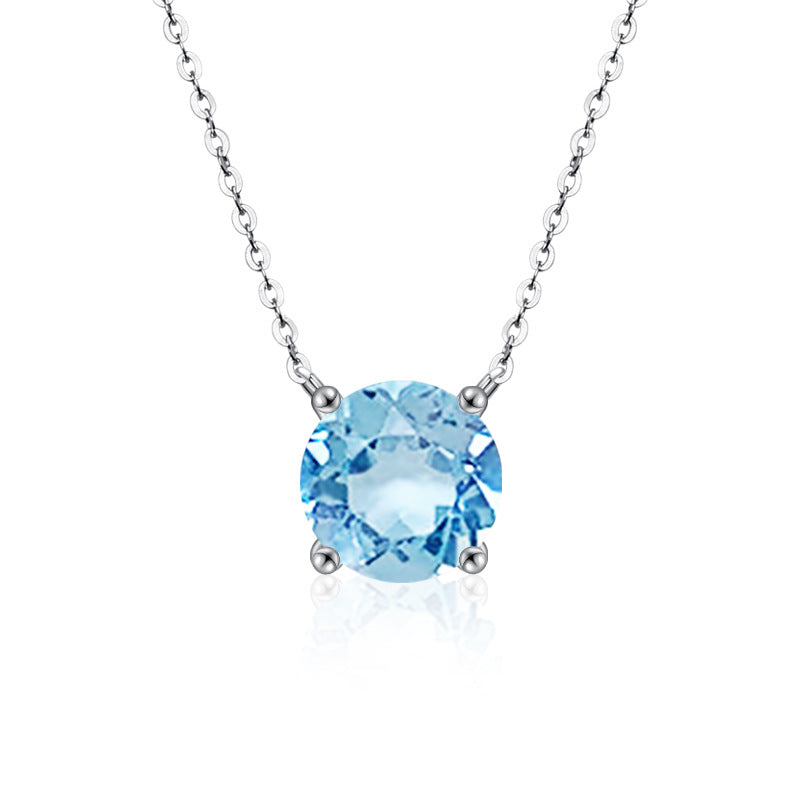 S925 Sterling Silver Moissanite Necklace for Women, Simple Light Luxury Classic Four-Claw Pendant, Elegant Clavicle Chain Fine Jewelry