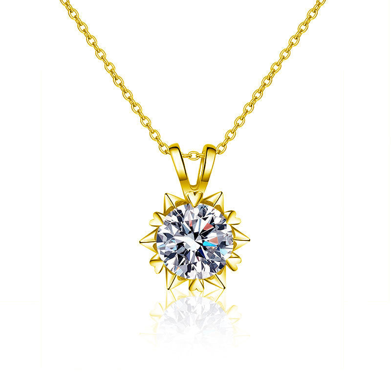 S925 Sterling Silver Moissanite Snowflake Necklace for Women, Light Luxury Niche High-End Clavicle Chain, Elegant Sparkling Fine Jewelry for Daily Wear & Gifting