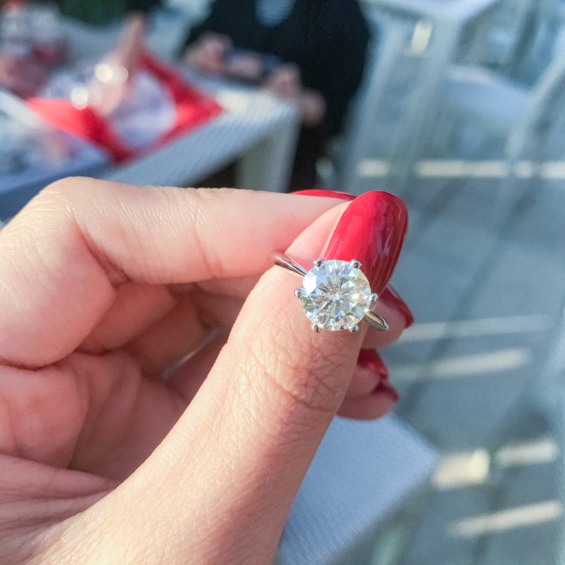 Fashion Layered Moissanite Ring Set for Women, 925 Sterling Silver Plated 18K Gold, Luxury Light Luxury Stackable Design, Elegant High-End Jewelry for Daily & Party Wear