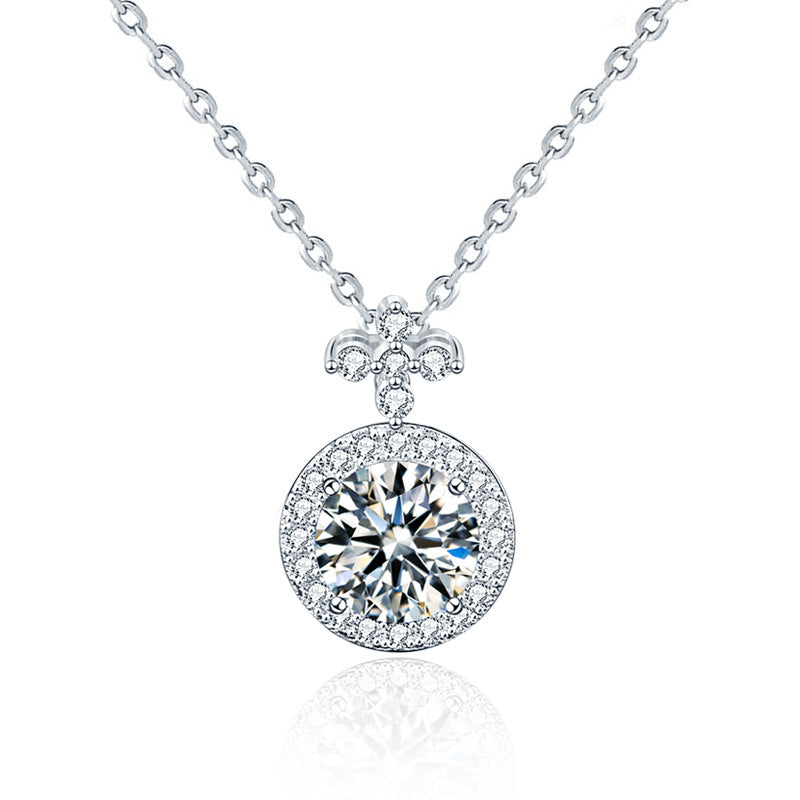 925 Sterling Silver Original Moissanite Four-Leaf Clover Necklace for Women, Premium High-End Elegant Clavicle Chain Fine Jewelry