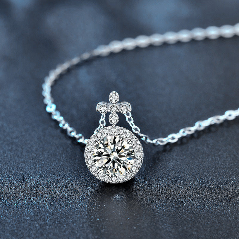 925 Sterling Silver Original Moissanite Four-Leaf Clover Necklace for Women, Premium High-End Elegant Clavicle Chain Fine Jewelry