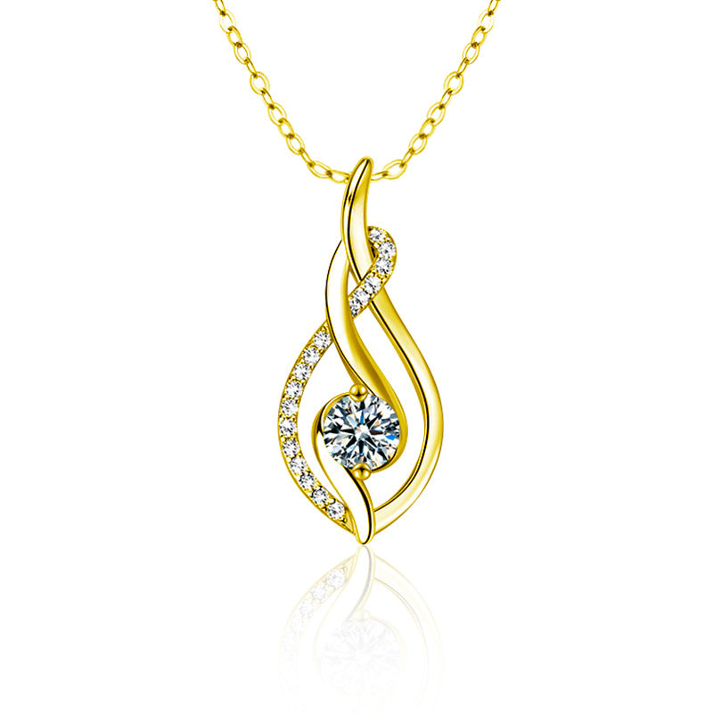 S925 Sterling Silver Moissanite Necklace for Women, Niche Design High-End Elegant Clavicle Chain Pendant Fine Jewelry