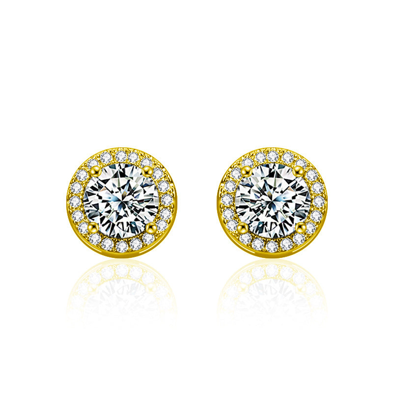 Moissanite Round Bezel Stud Earrings for Women, 925 Sterling Silver Simple Versatile Jewelry, Hypoallergenic Long-Lasting Polish, Perfect for Everyday Ear Styling & Gifting