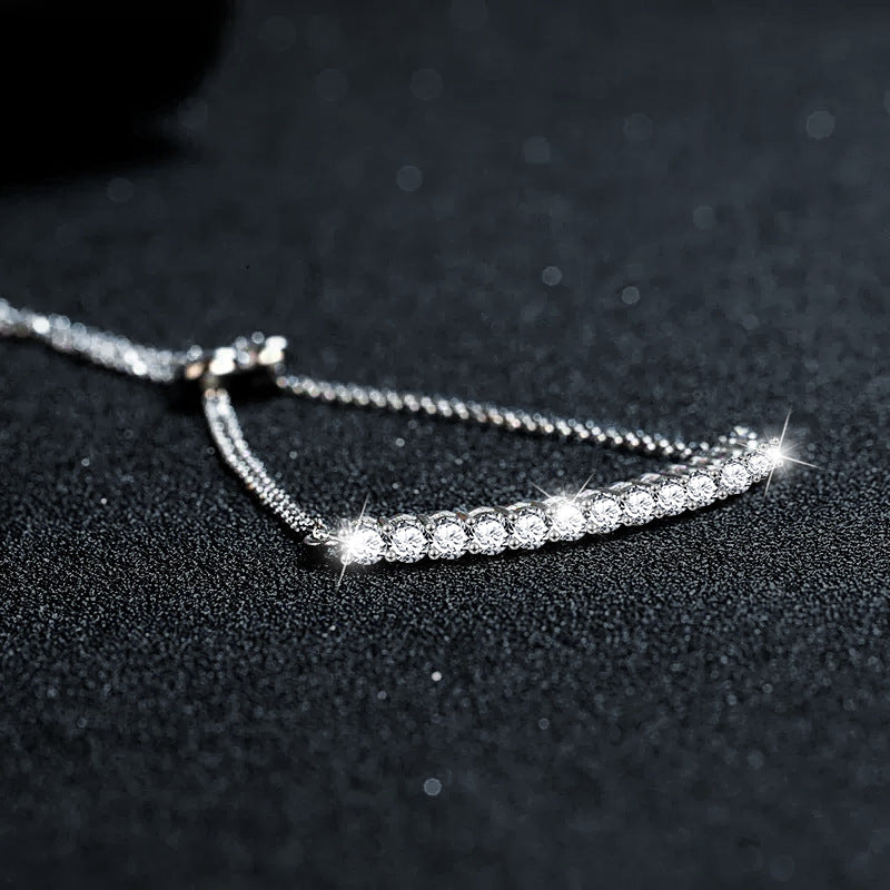 S925 Silver Moissanite Smile Bracelet Women's High-End Adjustable Jewelry