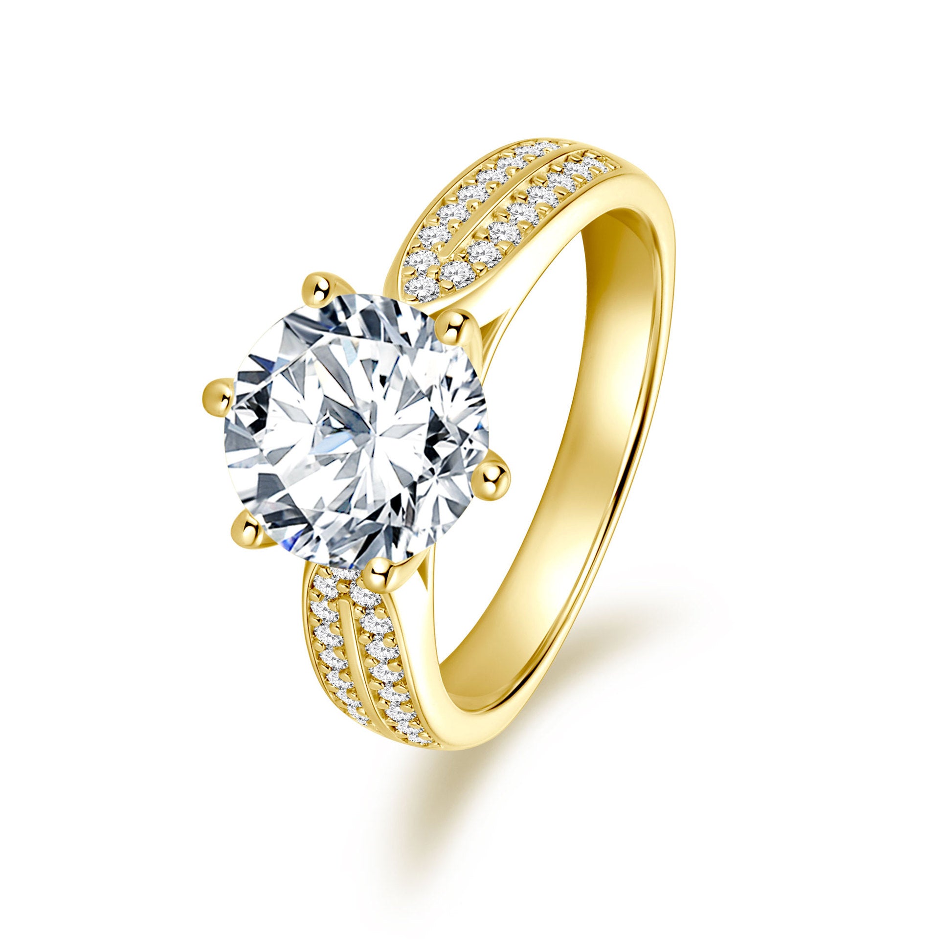 S925 Sterling Silver 1 Carat Classic Moissanite Engagement Ring for Women, Romantic Proposal Wedding Ring, Elegant Fine Jewelry