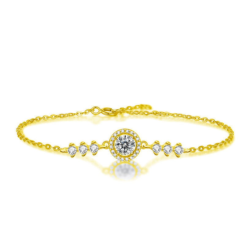 Cold wind moissanite bracelet female ins full sky star round bag temperament simple jewelry student girlfriend birthday gift