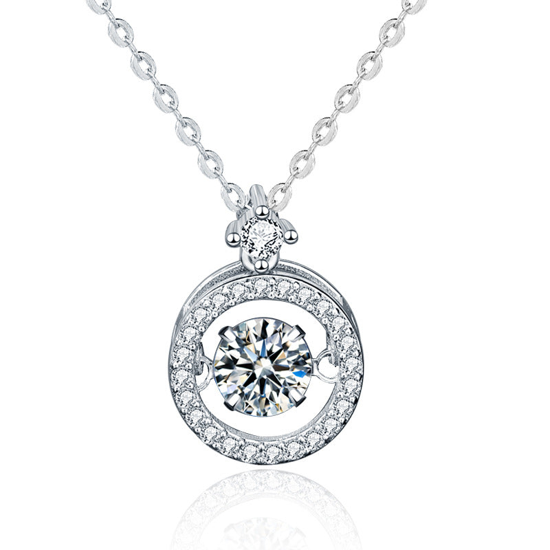 S925 Sterling Silver Moissanite Necklace for Women, Niche Versatile Beating Heart Pendant, Elegant Fine Jewelry for Daily Wear