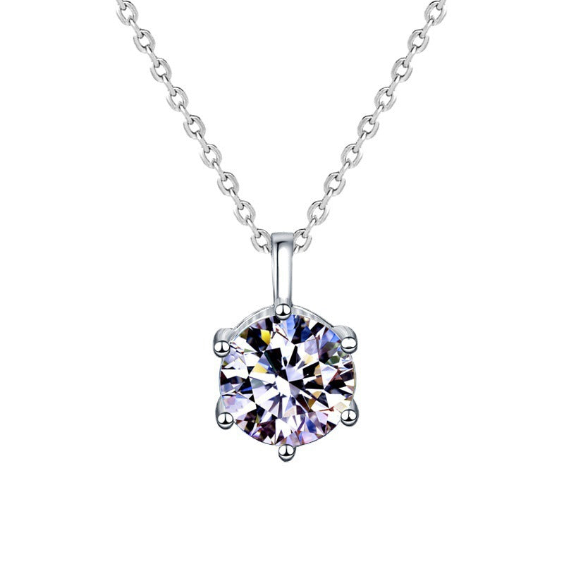S925 Sterling Silver Moissanite Snowflake Necklace for Women, Light Luxury Niche High-End Clavicle Chain, Elegant Sparkling Fine Jewelry for Daily Wear & Gifting