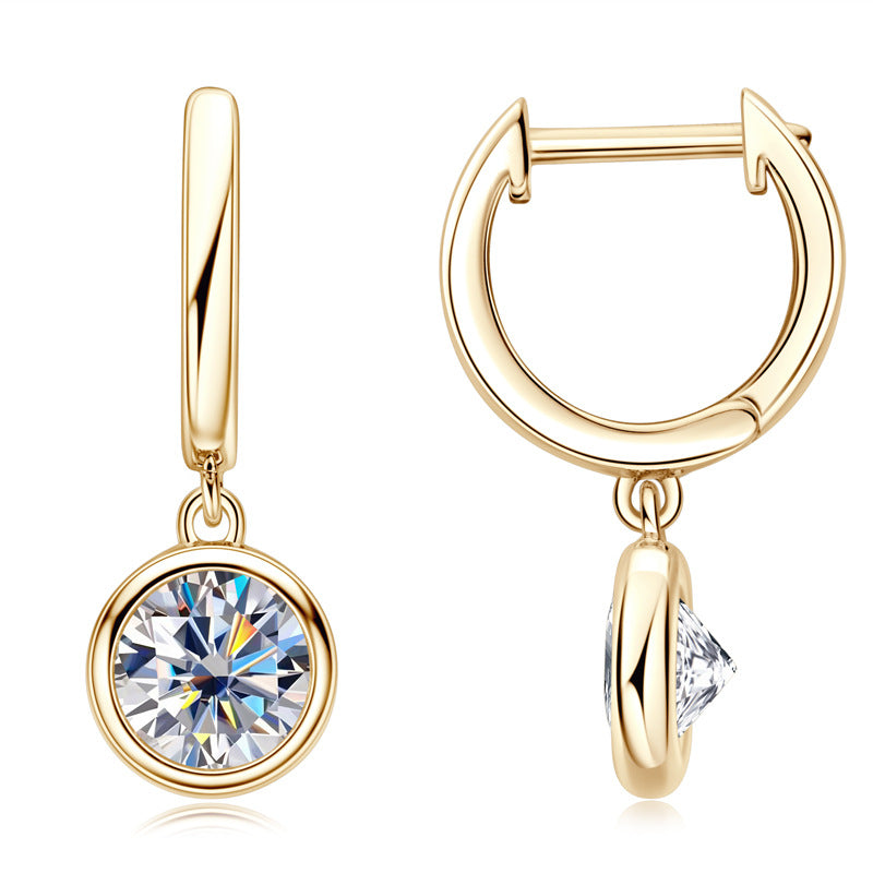 S925 Sterling Silver Korean Style Light Luxury D-Color Moissanite Earrings for Women, Niche High-End Feminine Fine Jewelry