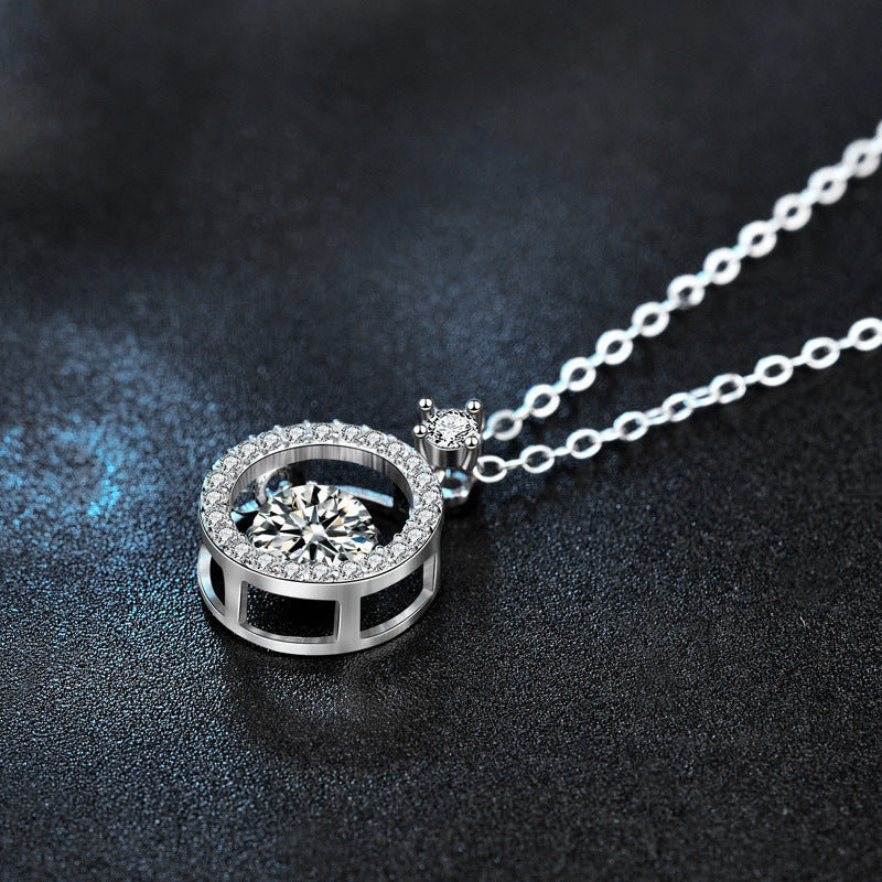 S925 Sterling Silver Moissanite Necklace for Women, Niche Versatile Beating Heart Pendant, Elegant Fine Jewelry for Daily Wear