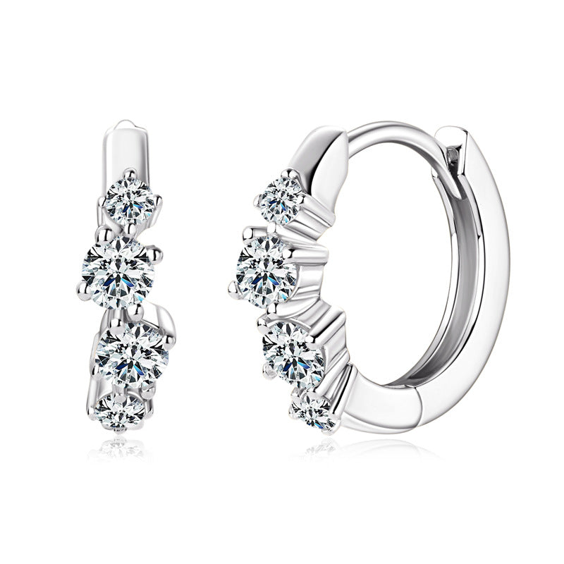 S925 Sterling Silver Irregular Moissanite Stud Earrings for Women, Personalized Niche Fashion Design, Minimalist Versatile for Office & Daily Wear, Light Luxury Elegant Jewelry