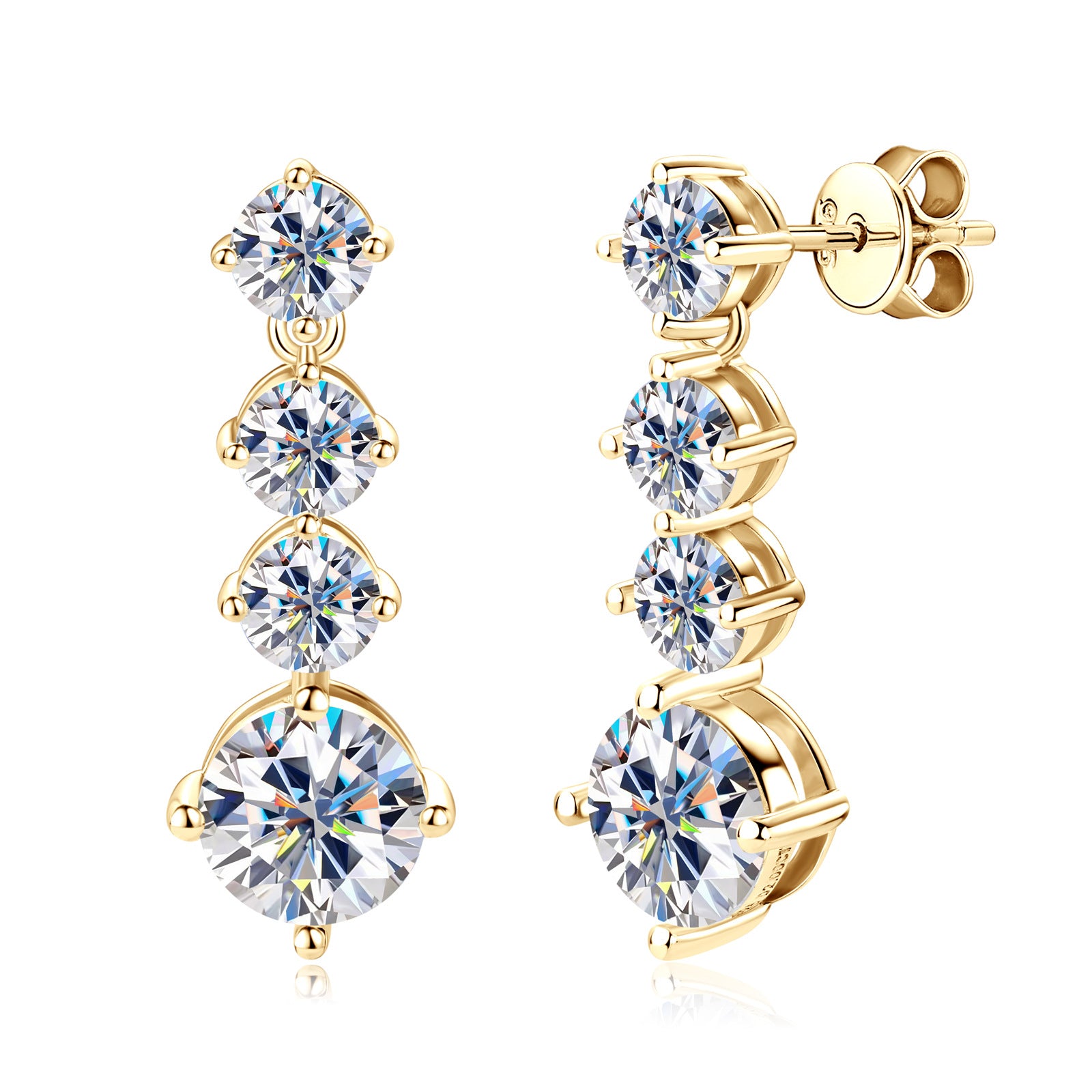 S925 Sterling Silver Vintage French Moissanite Drop Earrings for Women, Niche High-End Light Luxury Elegant Fine Jewelry