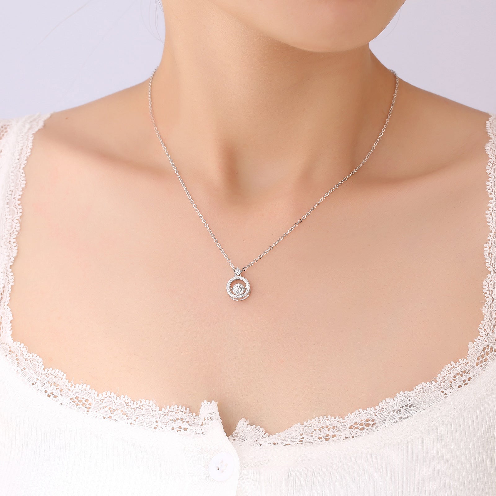S925 Sterling Silver Moissanite Necklace for Women, Niche Versatile Beating Heart Pendant, Elegant Fine Jewelry for Daily Wear