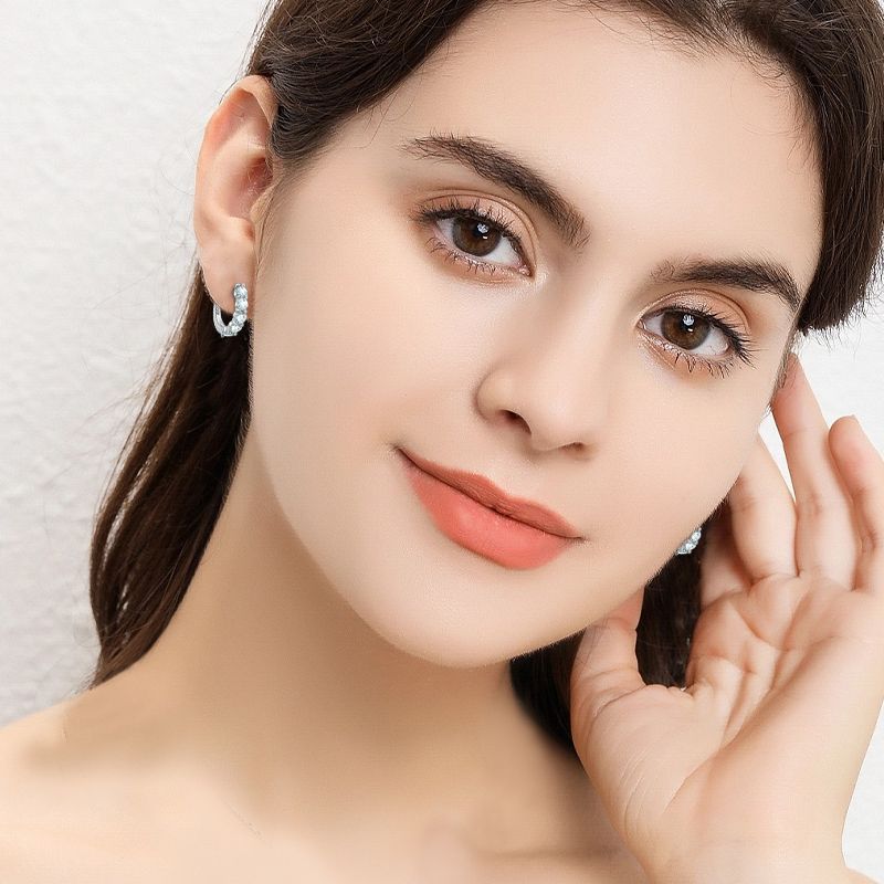Luxury Light Luxury Moissanite Earrings for Women, S925 Sterling Silver Niche Elegant Temperament Design, Sparkling Sophisticated Jewelry for Daily Wear & Gifting