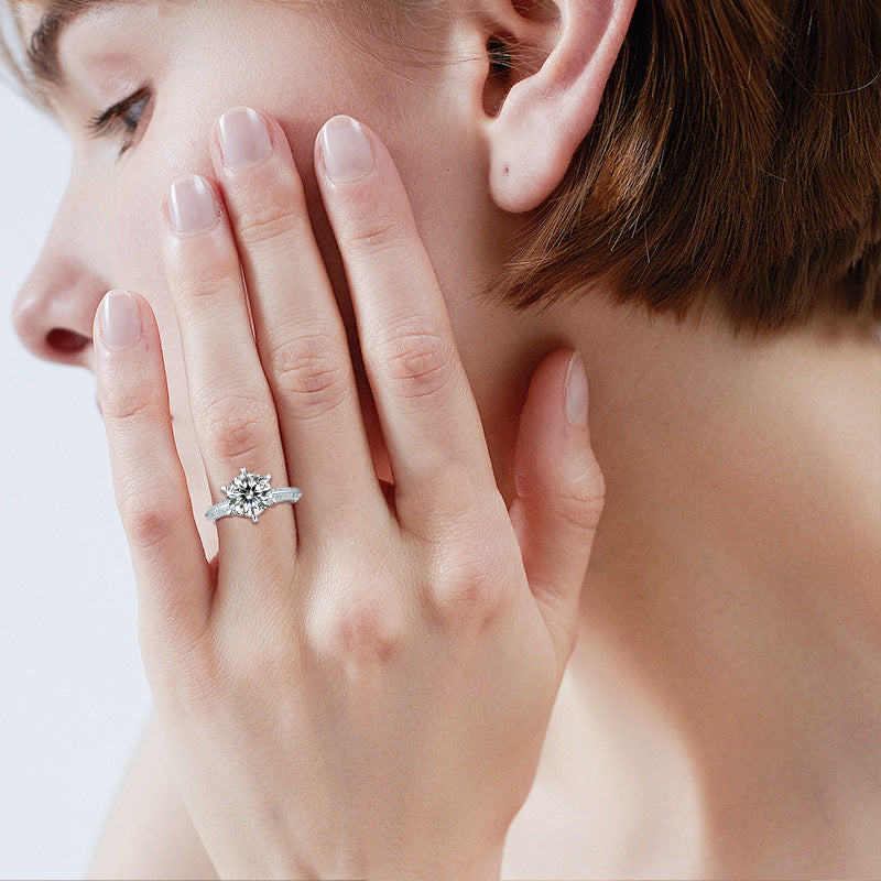Oversized Pigeon Egg Moissanite Ring for Women, S925 Sterling Silver, Luxury Statement Design, Perfect for Wedding, Engagement & Proposal, High-End Sparkling Fine Jewelry