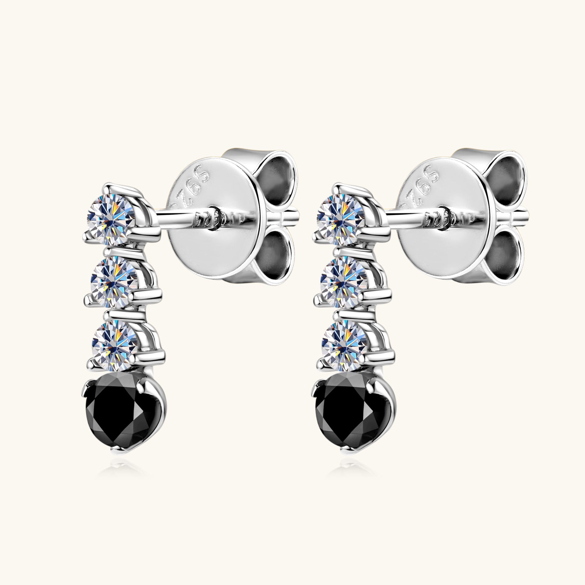 S925 Sterling Silver Vintage French Moissanite Drop Earrings for Women, Niche High-End Light Luxury Elegant Fine Jewelry