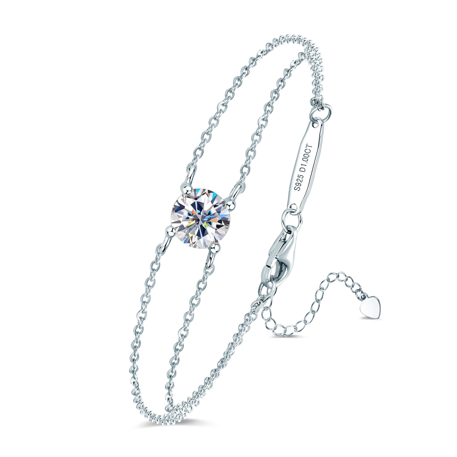 new four-claw moissanite bracelet is crafted from S925 sterling silver. Light luxury, versatile and stylish, it adds an elegant glow to any daily outfit.
