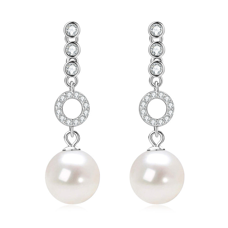 S925 Sterling Silver Fringed Freshwater Pearl Earrings for Women, Light Luxury Elegant Temperament Design, Timeless High-End Versatile Jewelry for Daily & Formal