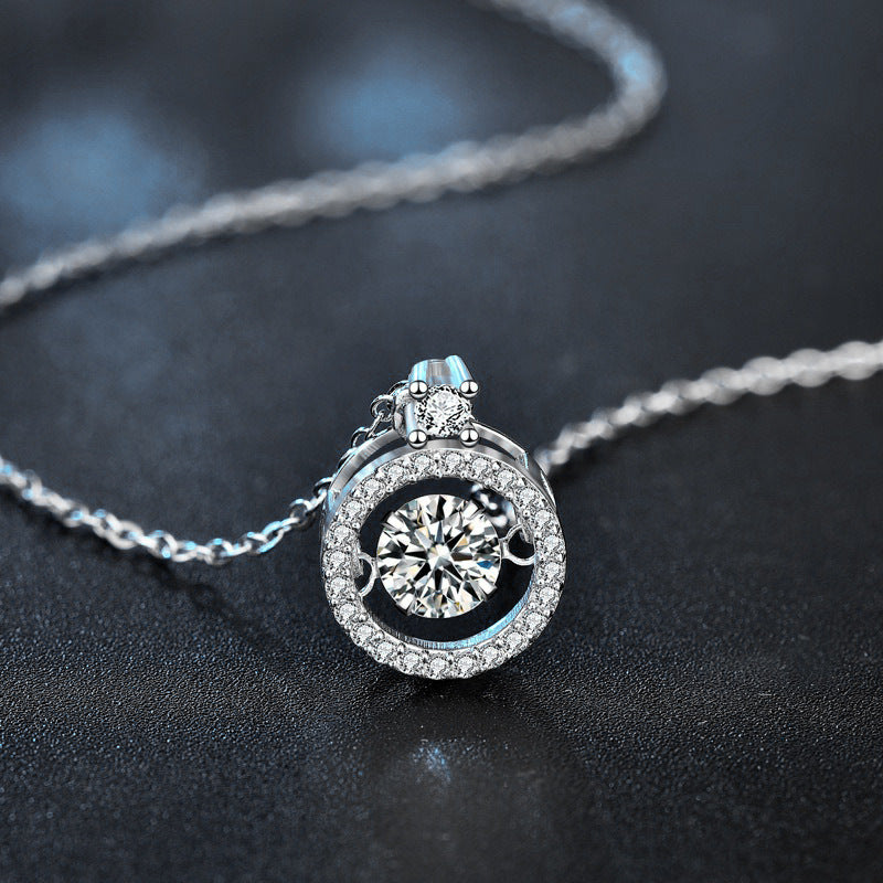 S925 Sterling Silver Moissanite Necklace for Women, Niche Versatile Beating Heart Pendant, Elegant Fine Jewelry for Daily Wear