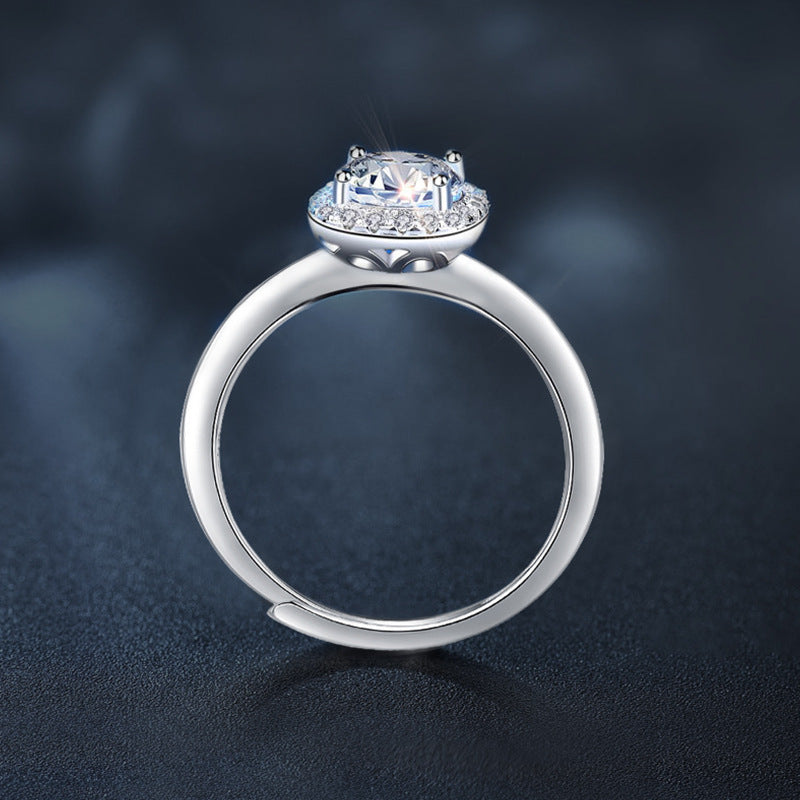 S925 Sterling Silver 1CT Moissanite Sugar Cube Ring for Women, Minimalist Light Luxury Design, Perfect for Proposal & Engagement, Elegant Daily Fine Jewelry