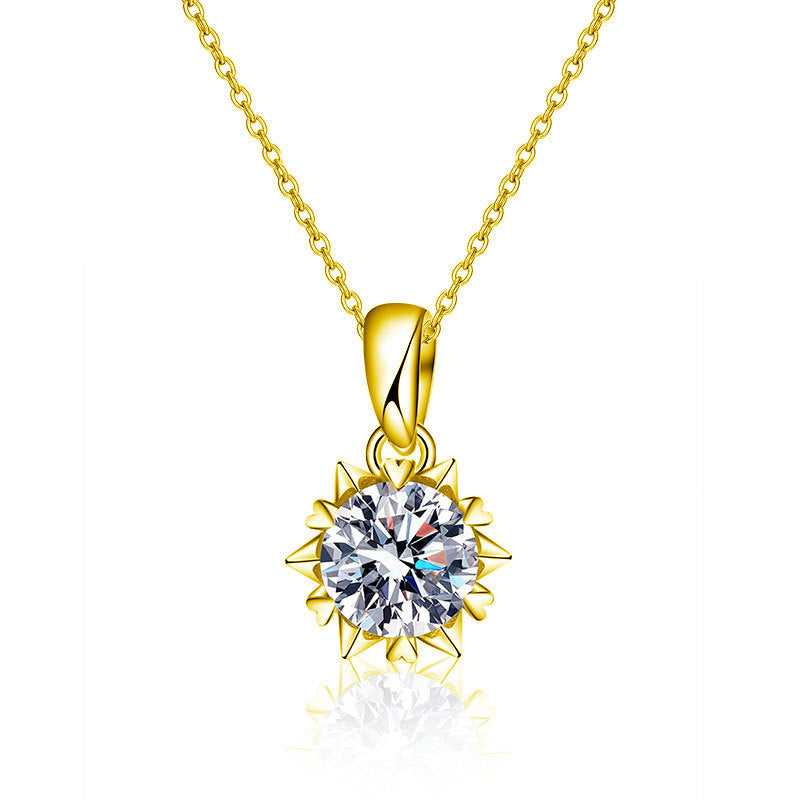 925 Sterling Silver Hexagram Snowflake Moissanite Necklace for Women, Stylish Clavicle Pendant, Elegant Fashion Fine Jewelry