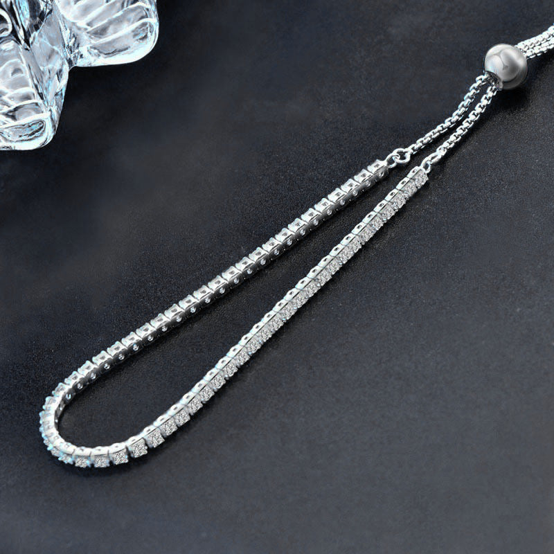 S925 Sterling Silver Moissanite Bracelet for Women, Luxury Light Luxury Design, Sparkling Elegant Fashion Jewelry, Perfect for Daily Wear and Gift Giving