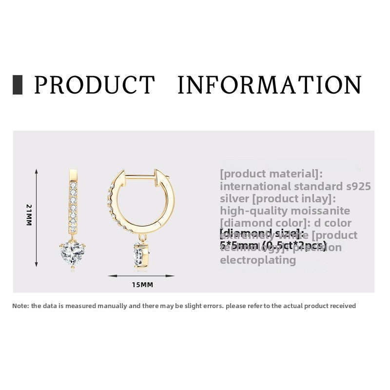 925 Sterling Silver Long Fringed Moissanite Dangle Earrings for Women, High-End Elegant Fashion Fine Jewelry
