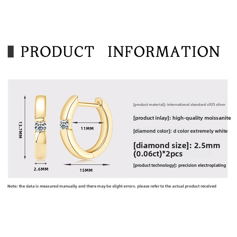 Cute Daisy Flower Moissanite Earrings for Women, Rose Gold & Silver Tone, Sweet Cool Minimalist Fresh Style, Light Luxury Elegant Dainty Jewelry for Daily Wear & Gifting