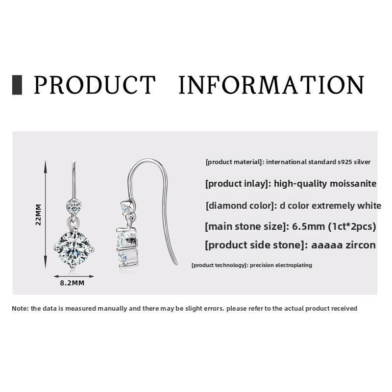 Women, S925 Sterling Silver Ear Hook Design, Minimalist Light Luxury Elegant Jewelry, Perfect for Daily Wear & Gift Giving
