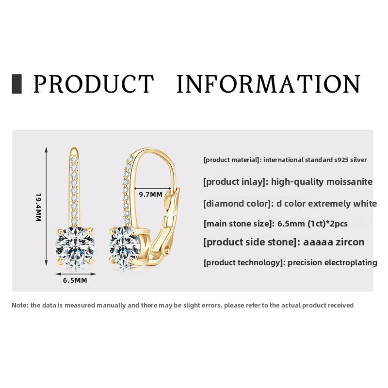 Sparkling Moissanite Stud Earrings for Women, S925 Sterling Silver, Luxury High-End Versatile Design, Long-Lasting Shine & Tarnish-Resistant, Perfect for Daily Wear & Gifting