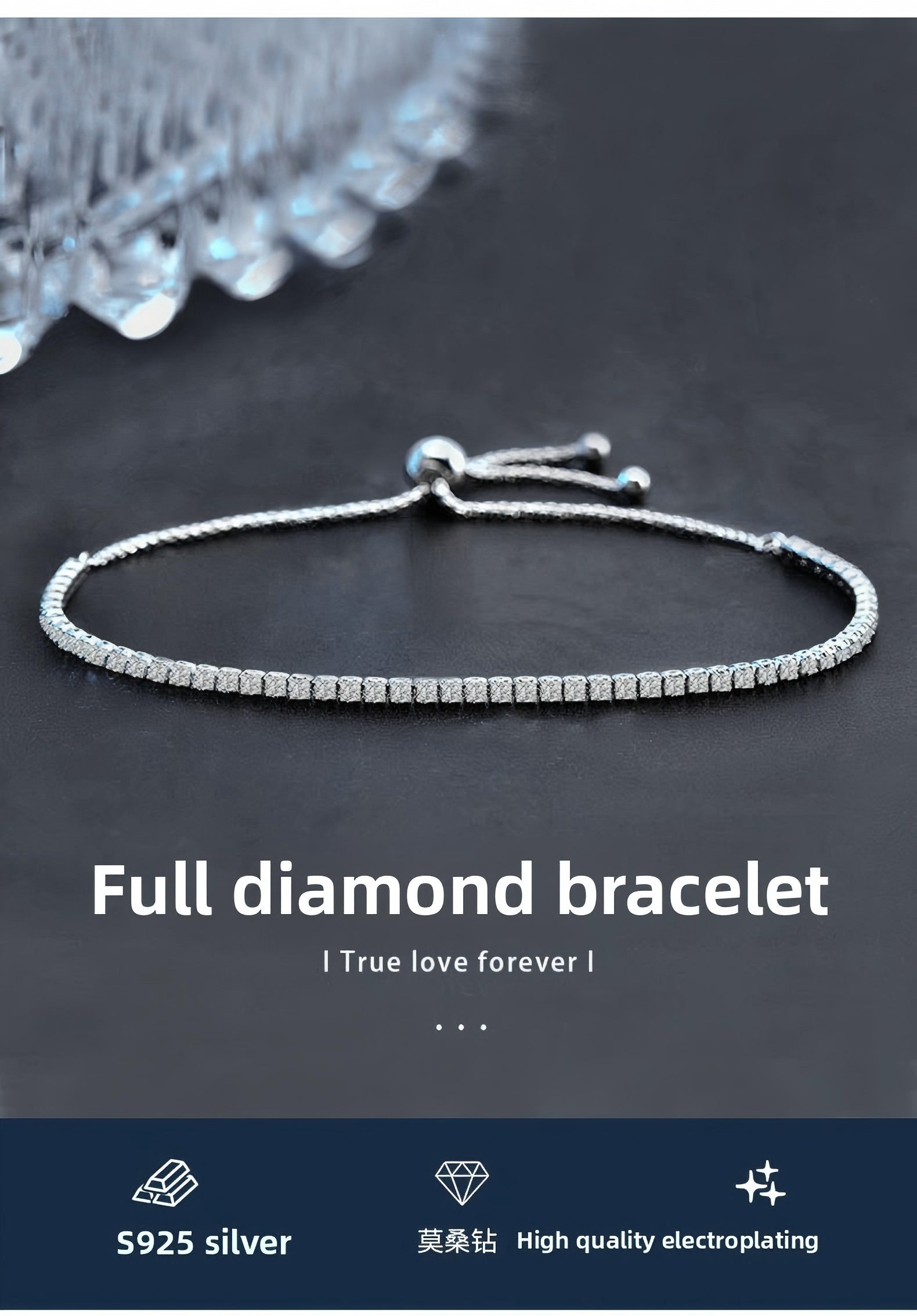 S925 Sterling Silver Moissanite Bracelet for Women, Luxury Light Luxury Design, Sparkling Elegant Fashion Jewelry, Perfect for Daily Wear and Gift Giving